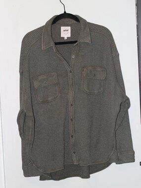 Aerie waffle knit button up